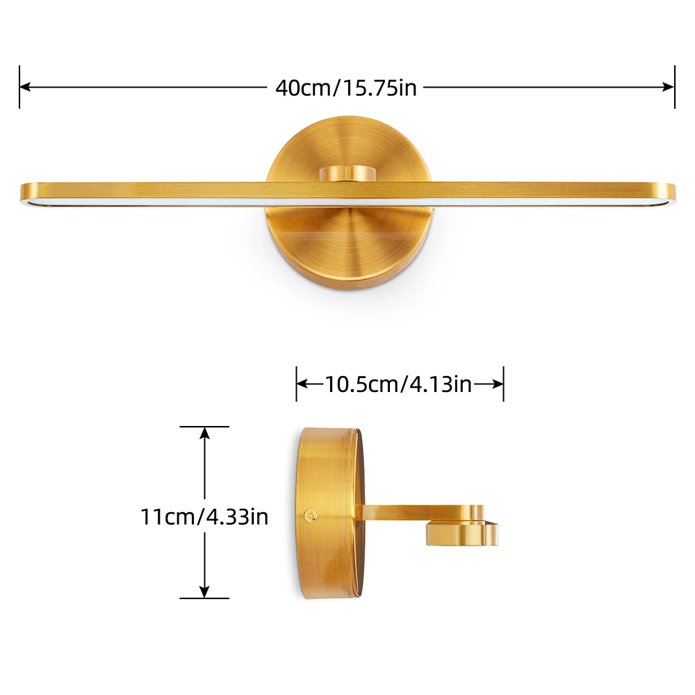 Mantolite Aluminium Modern Design LED Bathroom Vanity Wall Light 12W Home Decor Mirror Wall Lamp Indoor Wall Mount Light Fixture