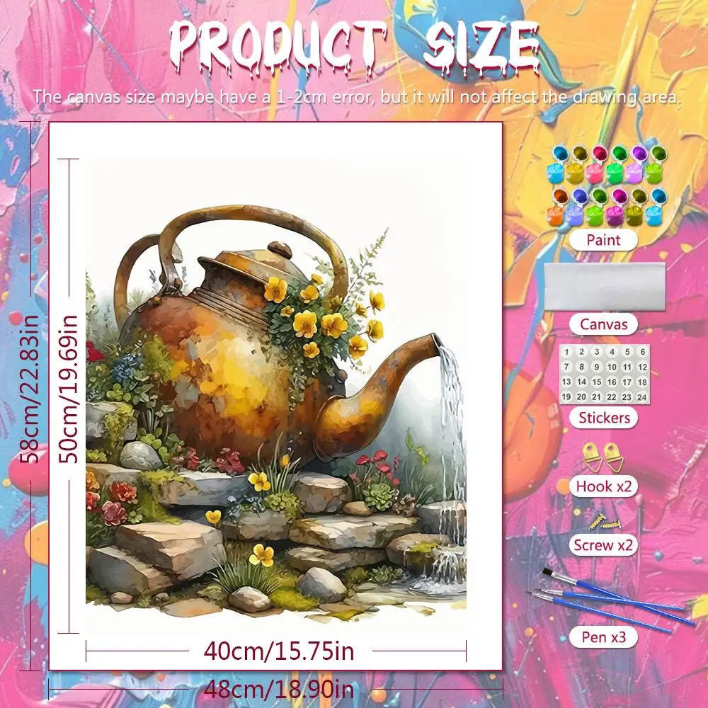 لوحة زيتية بالأرقام منظر طبيعي جبلي DIY لوحة رقمية لشجرة المنزل مشهد صورة فنية على قماش هدية مرسومة يدويًا #2