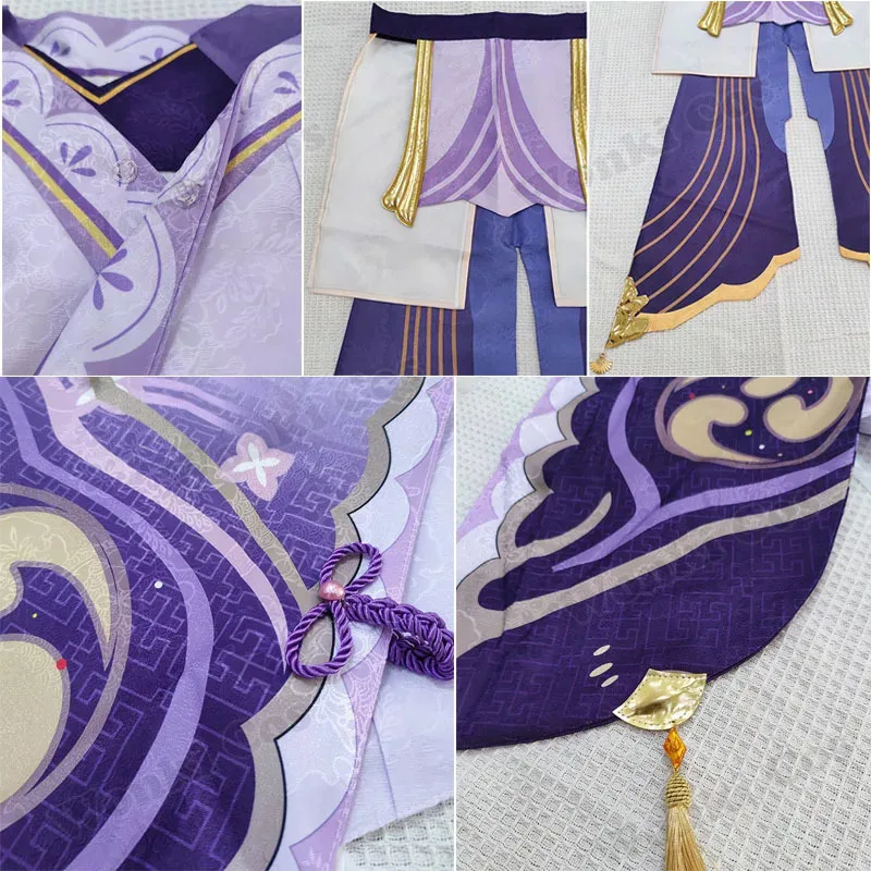 High Quality Raiden Shogun Cosplay Costume Wig Hair Game Impact Raiden Shougun Costumes Wig Set for Women Party Outfits