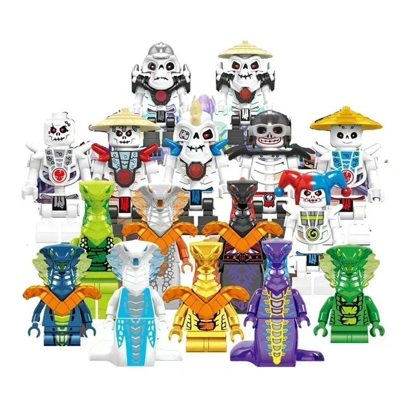 24-teilige Anime-Charaktere Ninja-Figuren Garmadon Jay Lloyd Samukai Cole Harumi Ultra Violet Pyro Snake Baustein Kinderspielzeug
