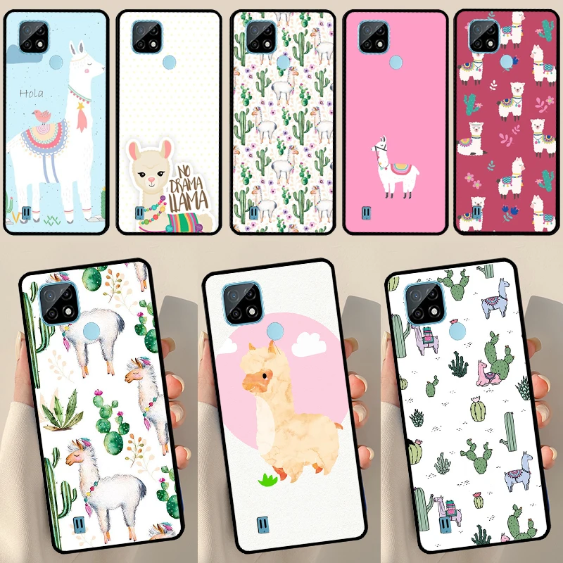 Lama Llama Alpacas For OnePlus 10 Pro 9 Pro 8T 9R Nord2 Case For Realme 9 8 Pro 8i 9i C35 GT Neo 2 3 Master