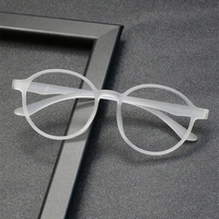 Men's TR90 Flexible Transparent Eyeglasses Frame Ultralight Fashion Retro Round Optical Prescription Glasses Women's 66016