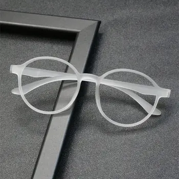 男士 TR90 柔韌透明眼鏡框 超輕時尚復古圓形光學近視眼鏡 女士 66016 8 最佳銷售 男士透明鏡框 - №7