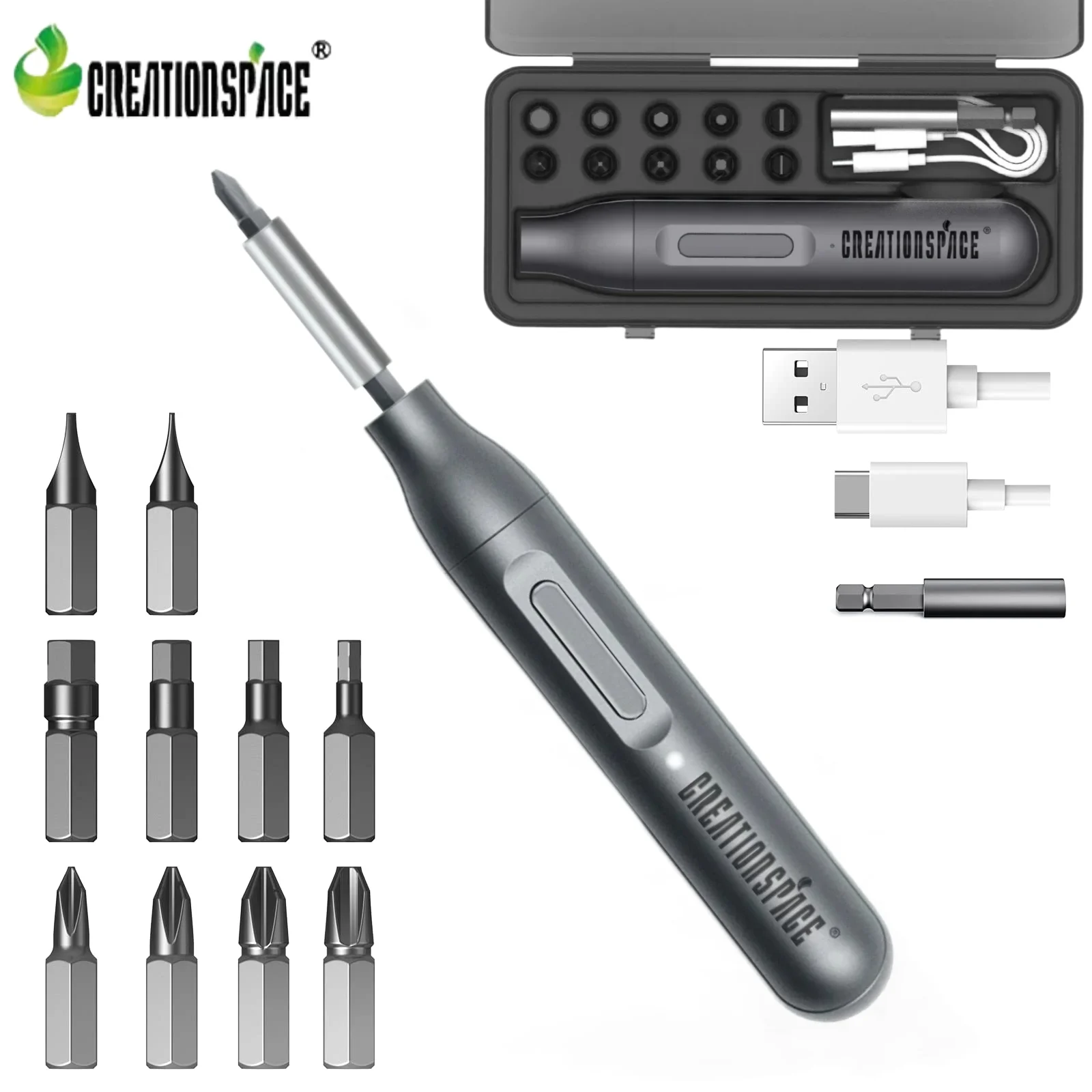 

CreationSpace Precision Electric Screwdriver Set Rechargeable 1500mAh Battery Portable Repair Tool Kit for Door Locks, Computers