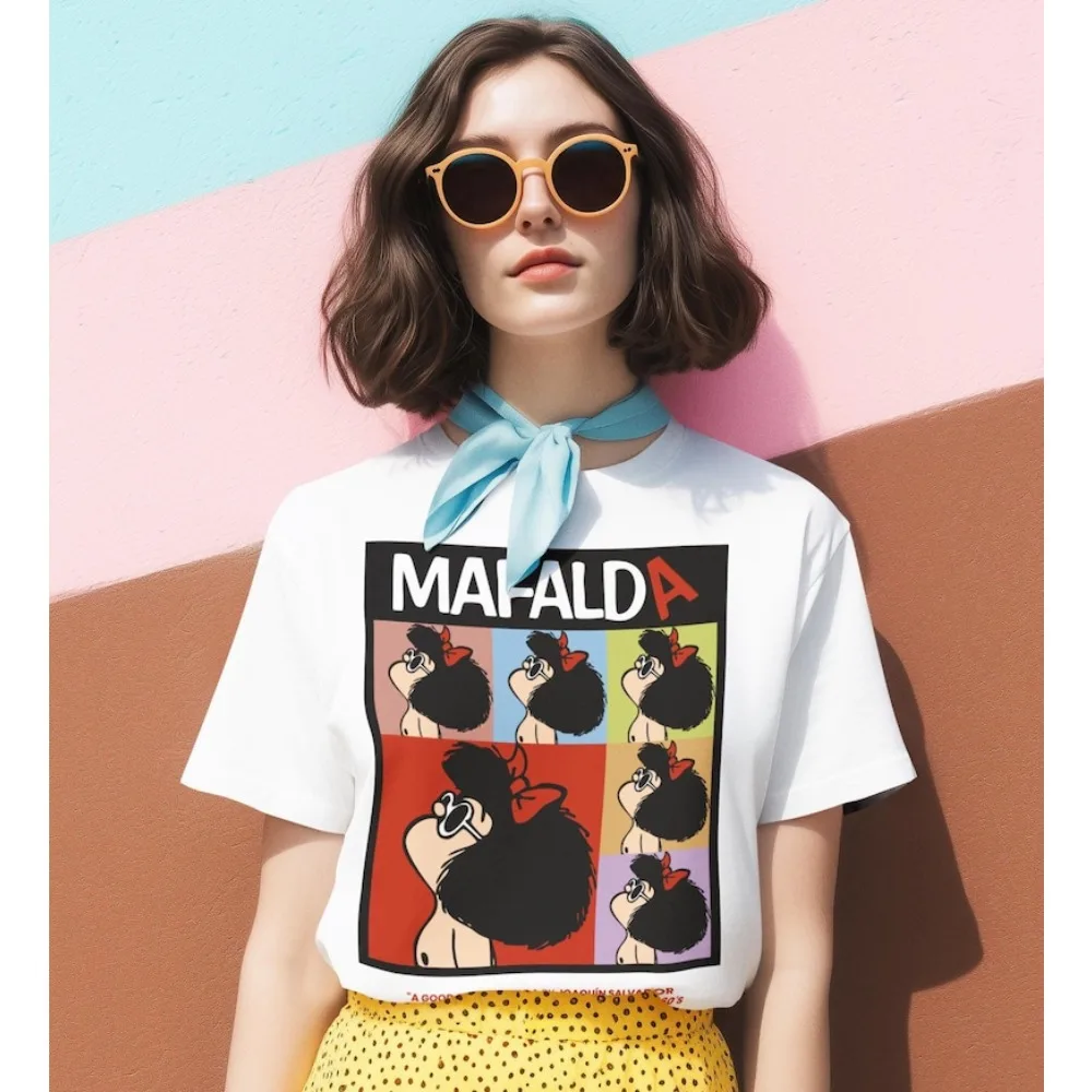 

Рубашка Mafalda Latina Argentina Футболка Испанская футболка Regalos En Español Dia De Las Madres Tee Женская мода Повседневные хлопковые топы
