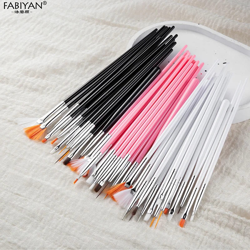 15Pcs Nail Art Brushes Design Tip Painting Drawing Dotting Pen Liner Brush Acrylic Gel UV Polish Manicure Tools