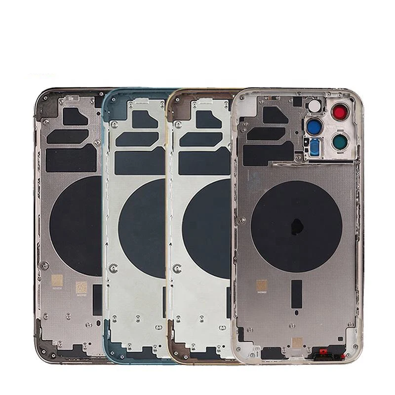 Rear Back Housing cover For iPhone 12 Pro Max A2411 Battery Cover Rear Door with Chassis Frame + SIM Tray + Side Key Parts