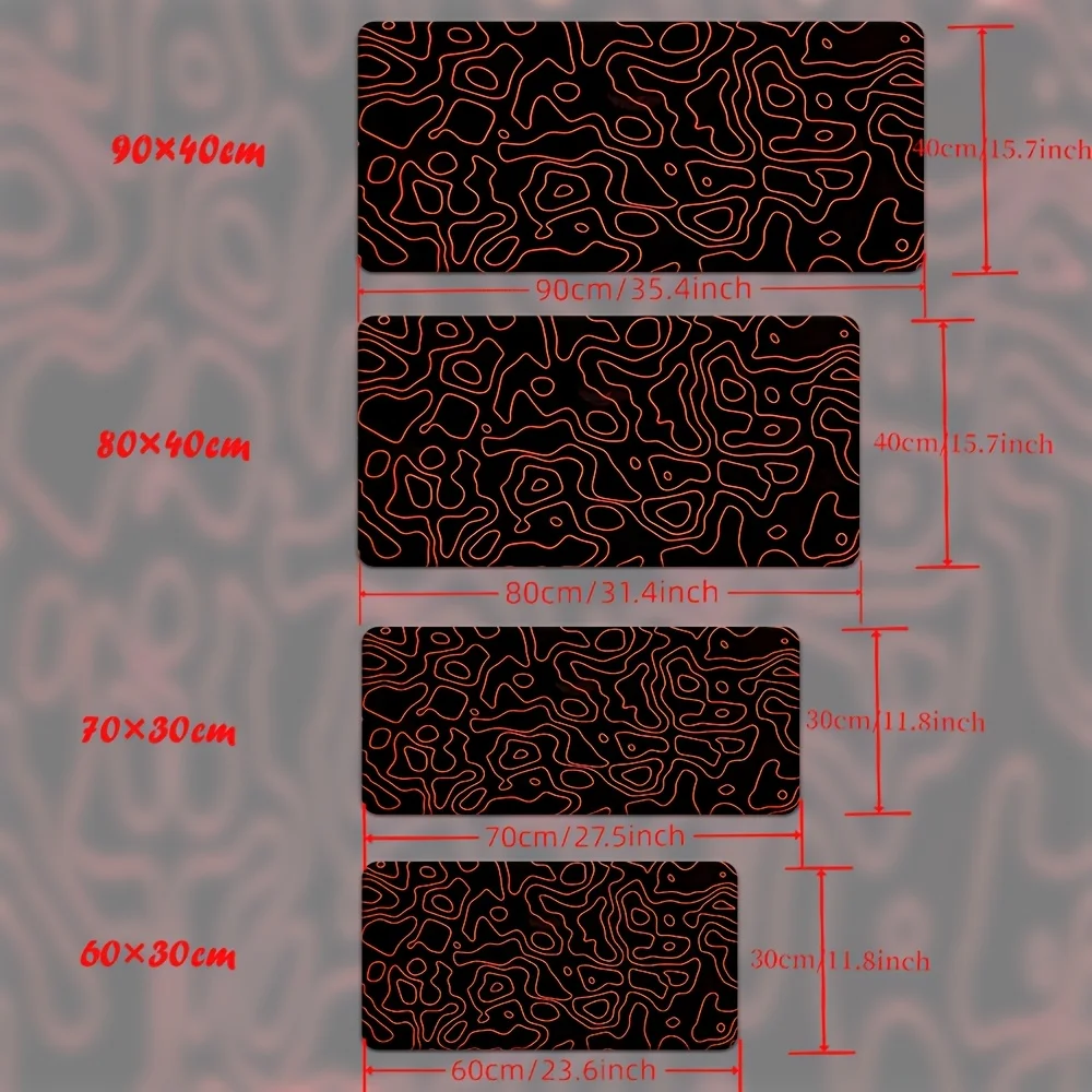 XXL Extended Gaming Mouse Pads,abstract Line Design Desktop Pad,black Geometric Pattern, Perfect for Office, Notebook and Gaming