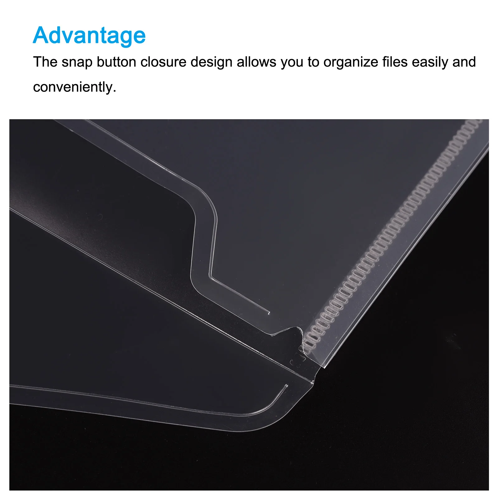 12Pcs A4 Size Plastic File Folders Clear Envelopes Document Organizer with Snap Button PP File Bags for Home Office Stationery