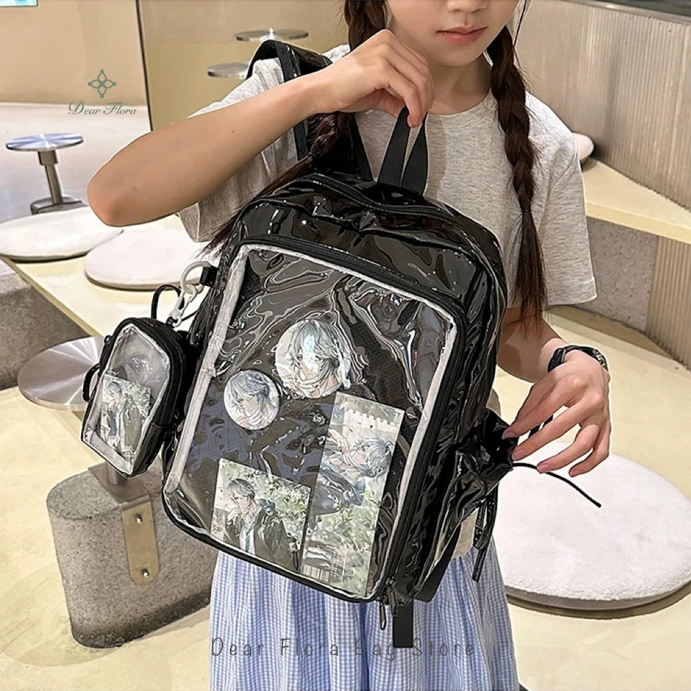 New Y2K Cute Ita Backpack Students Large Capacity Knapsack Casual Girl Transparent DIY Display Rucksack Trendy Travel Schoolbags