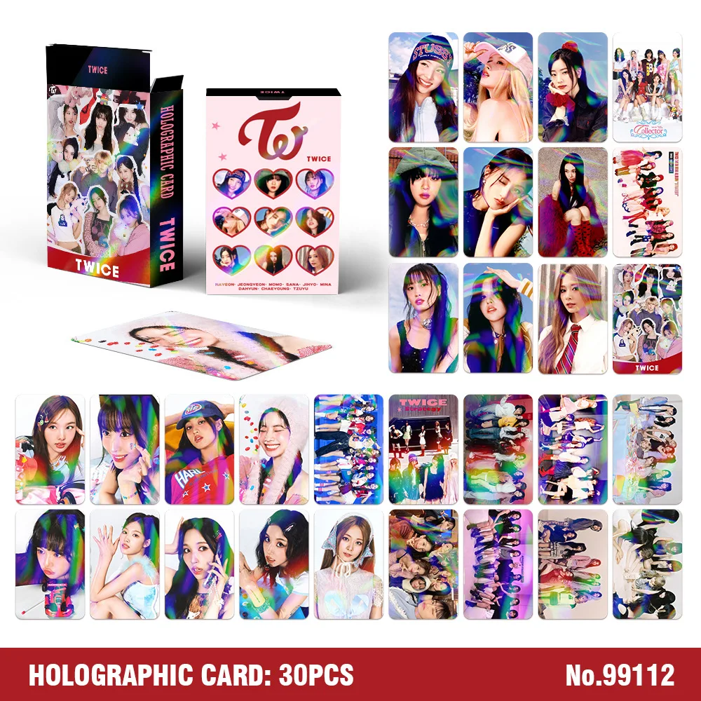 30 قطعة/TWICE ألبوم جديد ليزر صور بطاقة مروحة جمع بطاقة فلاش لومو بطاقة مروحة هدية