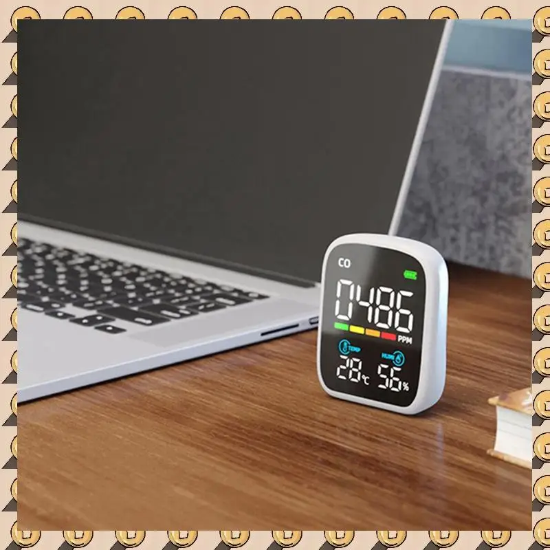Mini CO Detector Plastic PV28 Smart WIFI 3-In-1 Indoor Air Quality Monitor, CO Temperature Humidity Meter Monitor CO Tester