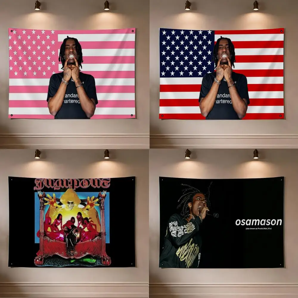 Singer OsamaSon Flags flag For Room Dorm Camping Picnic Art Style Garage Bar wall Decoration Banner