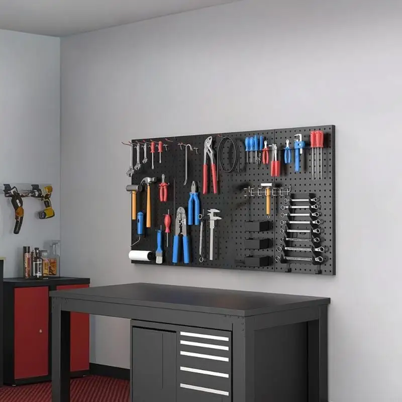 K9FB 4PC Công cụ nhà để xe kim loại lưu trữ Pegboard Tường bảng Tường hạng nặng tổ chức hội thảo