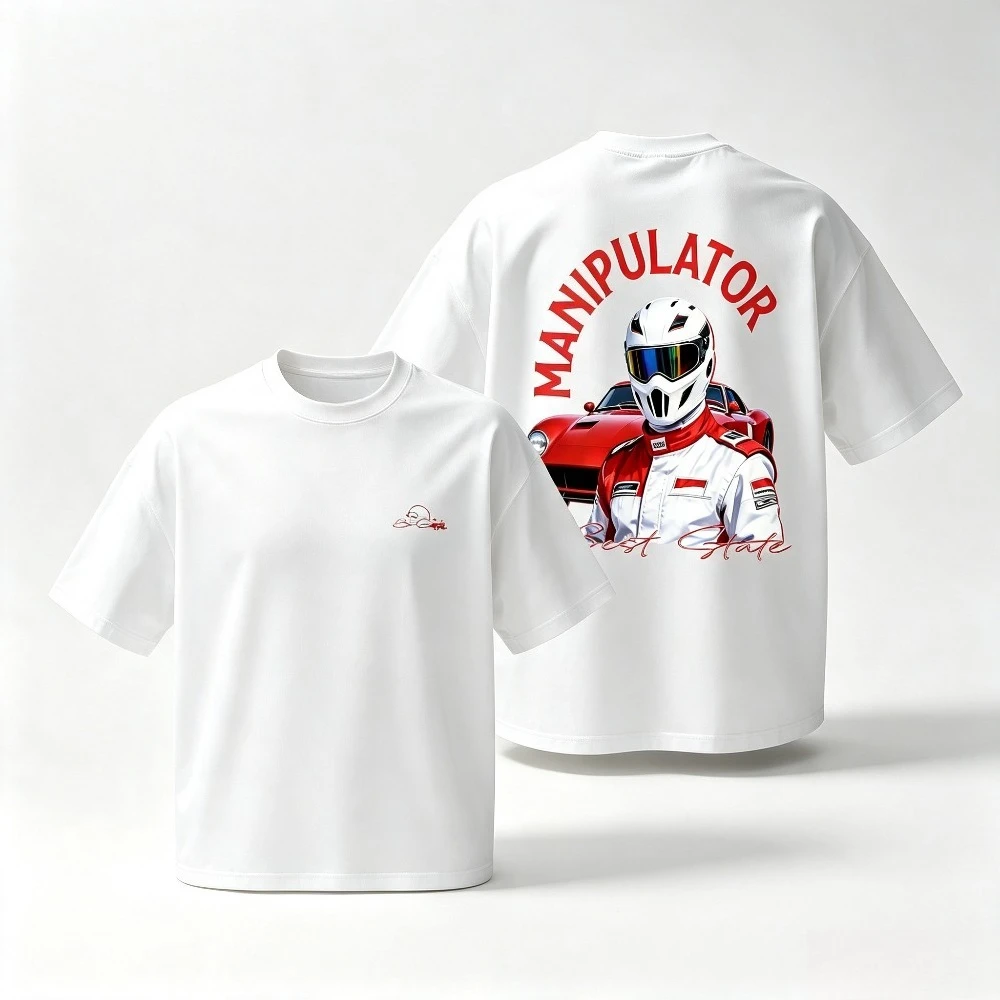 Men's 3 Styles Hip Hop Oversized Tees JDM Kyoto Racing Racer Pink Guy Graphic Cotton Streetwear Short Sleeve T Shirts