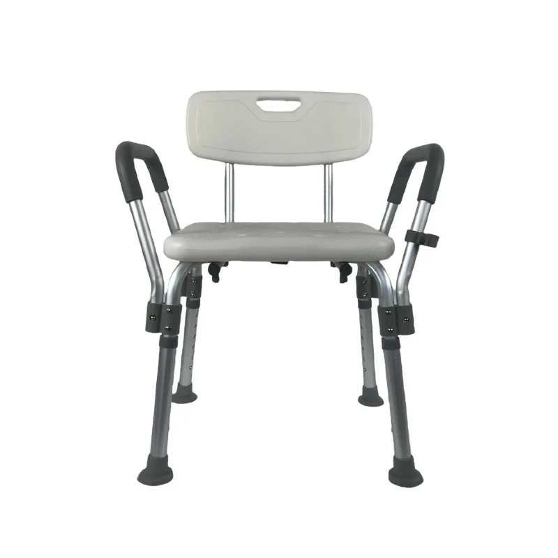 Hot Selling Unpowered Bathroom Shower Chair for the Elderly with Adjustable Backrest Height and SilverAsh Color