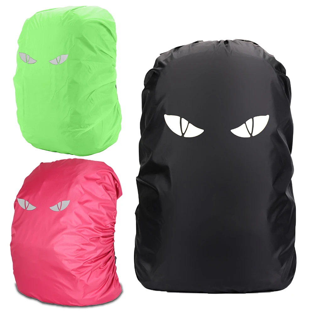 1 Pack Backpack Rain Cover 26-40L, Waterproof Reflective Eye Pattern, Coated Inner Lining for Hiking Camping Outdoor