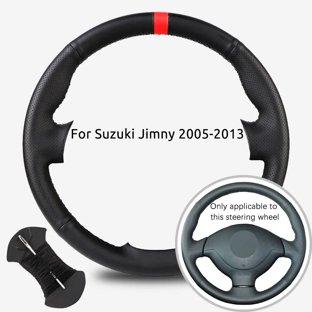 

Custom Microfiber leather Car Steering Wheel Cover For Suzuki Jimny 2005 2006 2007 2008 2009 2010 2011 2012 2013 Steering Wrap