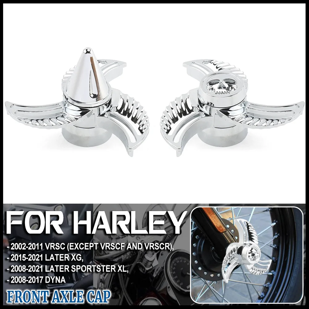 

Spun Blade Spinning Front Axle Caps ABS Cover Fit for Harley Touring Street Glide Dyna Sportster XL883 XL1200 V Rod