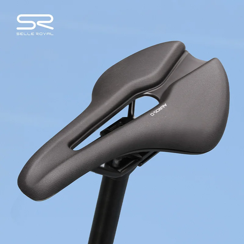 SELLE ROYAL AEROS Bicycle Hollow Saddle Thicked and Lightweight CRMO Guide Rail Short Nose Design Breathable Bike Cushion