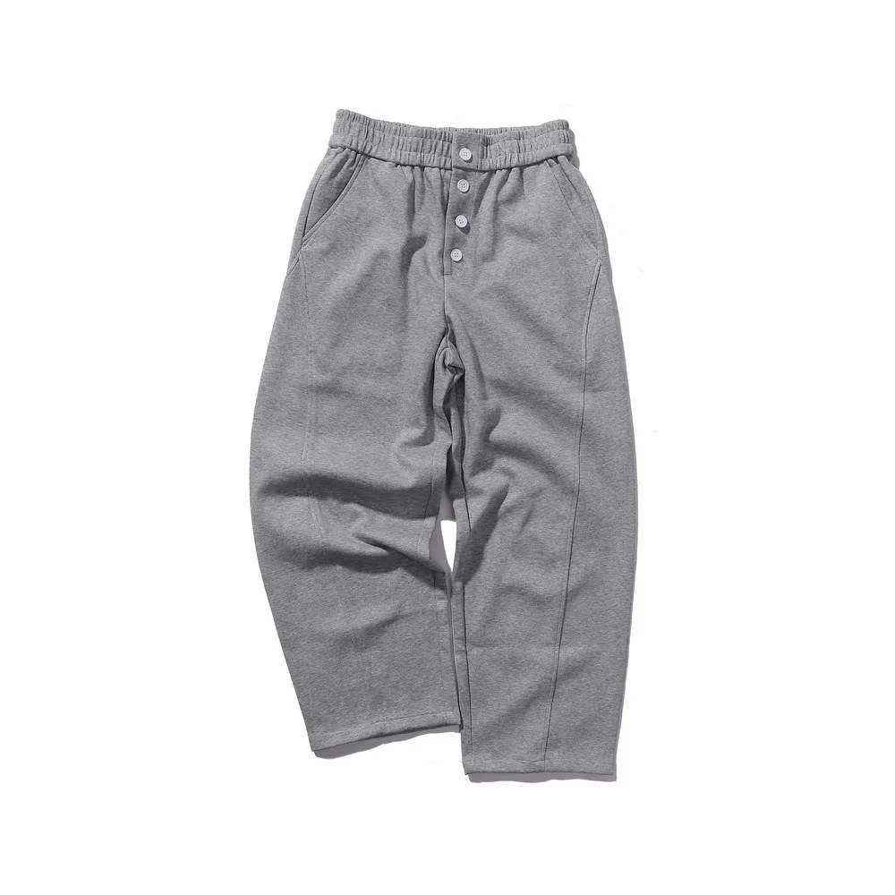 

Designer Cotton Buttons Elastic Waist Wide Leg Plaid SweatPants Trousers for Women Men Streetwear Winter Spring Trends Pants