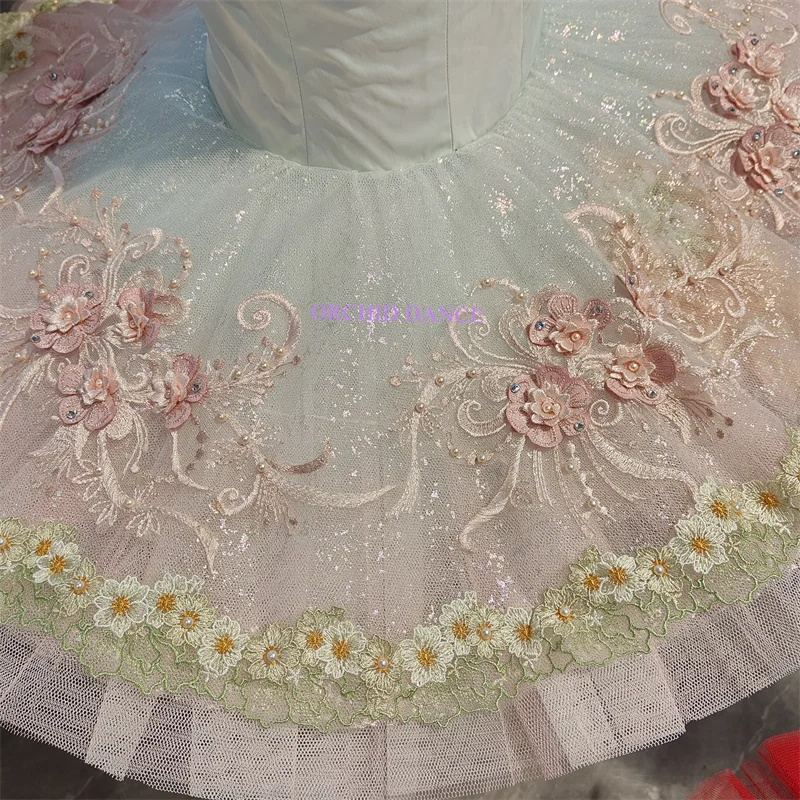 BT01234 taille personnalisée professionnelle couleur personnalisée enfants filles femmes Adul vert Ballet Tutu Costumes