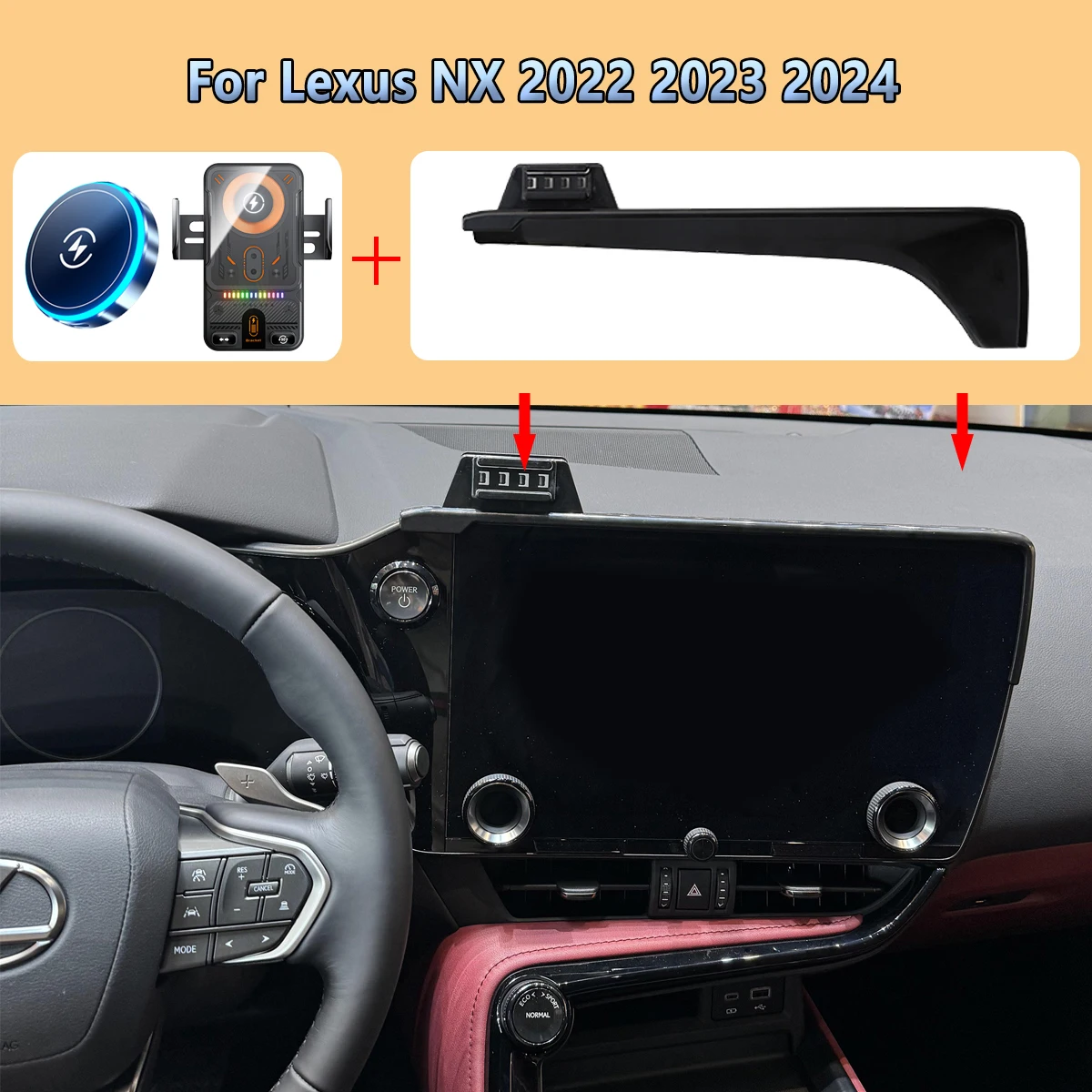 

Car Phone Screen Holder For Lexus NX 2022 2023 2024 Magnetic Wireless Charging Fit 14" Display panel For MagSafe Car phone Mount