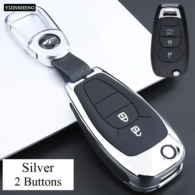 Zinc Alloy+Silicone Full Cover Car Key Case for Chevrolet Cruze Cross Cobalt Captiva Spark Sonic Aveo Tracker Onix RS Malibu