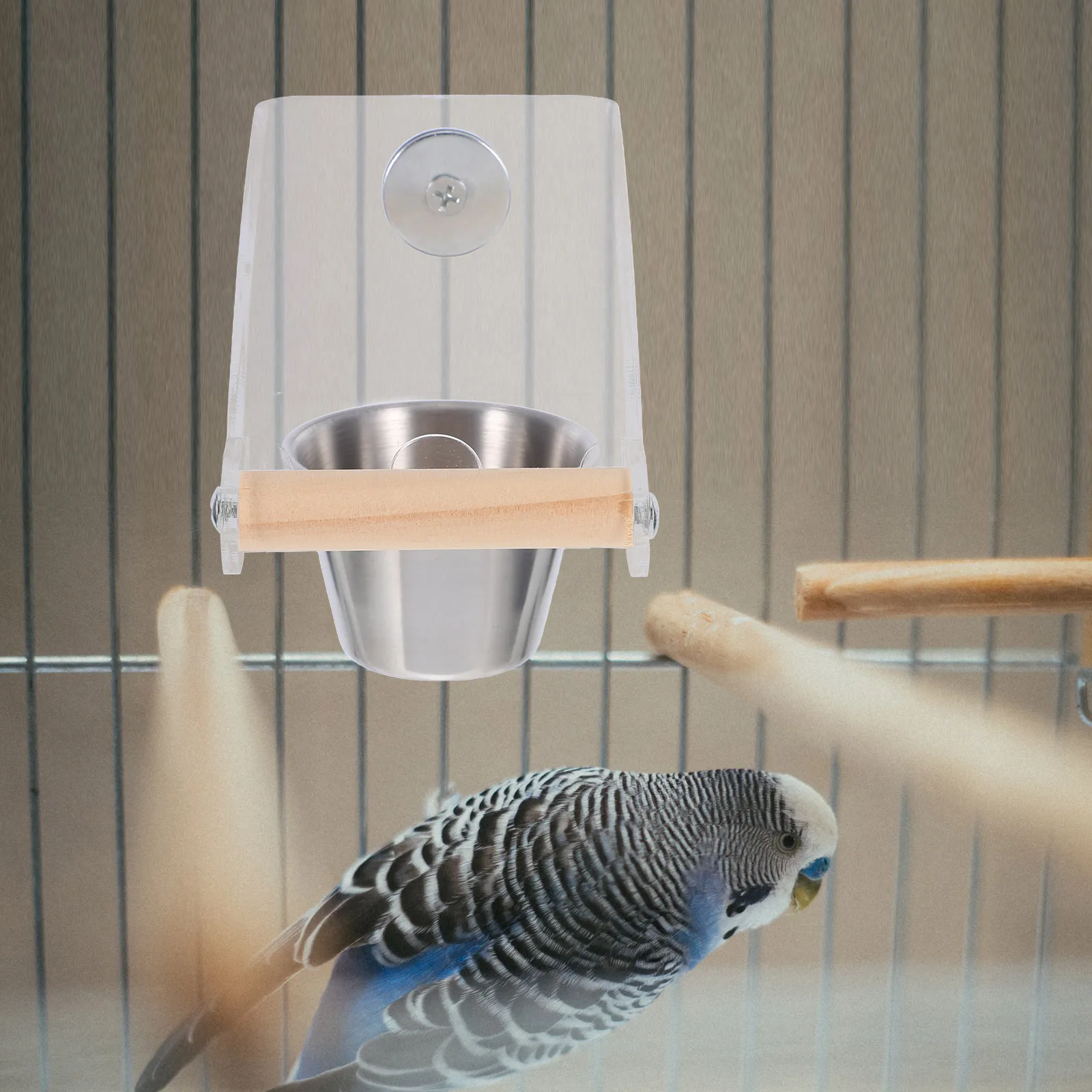 

Bird Feeder Automatic Cup Feeding and Watering Utensils Small Parrot Parakeet Abs