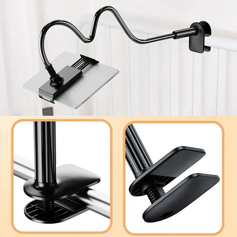 

AU61-подставка для планшета с зажимом 360° ° Регулируемый держатель Гибкая длинная гусиная шея для Ipad Iphone