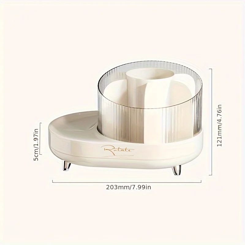 Desktop cosmetics storage box makeup brush bucket latticed pen cylinder dressing table skin care product shelf rotating makeup b