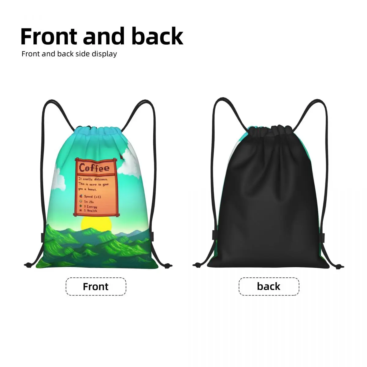 Custom Stardew Valley Video Gamer Drawstring Bag for Training Yoga Backpacks Men Women Sports Gym Sackpack