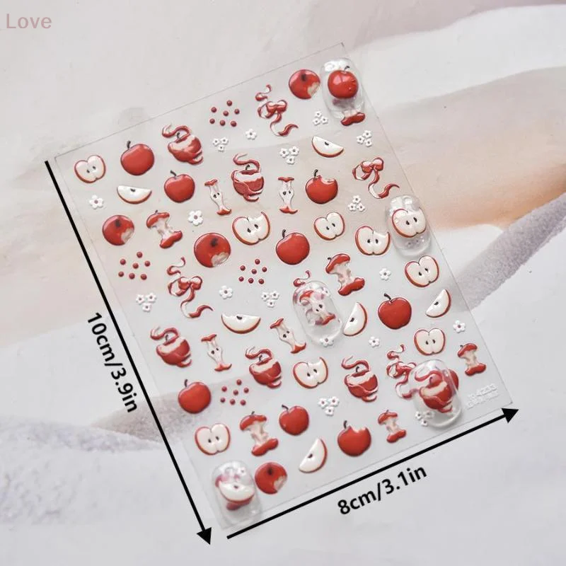 لامعة جذابة الفاكهة الأساسية لطيف الفواكه Bowknot التعادل ستار الذاتي لاصق مسمار الفن ملصقات الساحرة حجر الراين مانيكير صائق DIY بها بنفسك #6