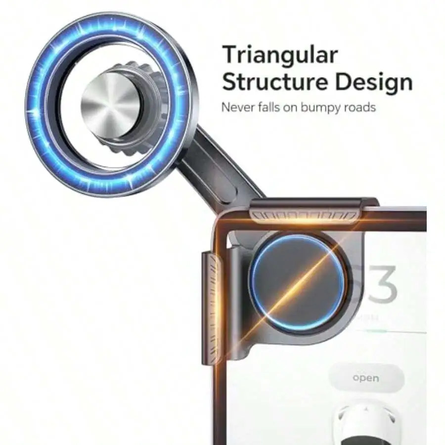 Magnetic Car Phone Holder With Triangular Structure For Model Y 3 X iPhone 16 15 14