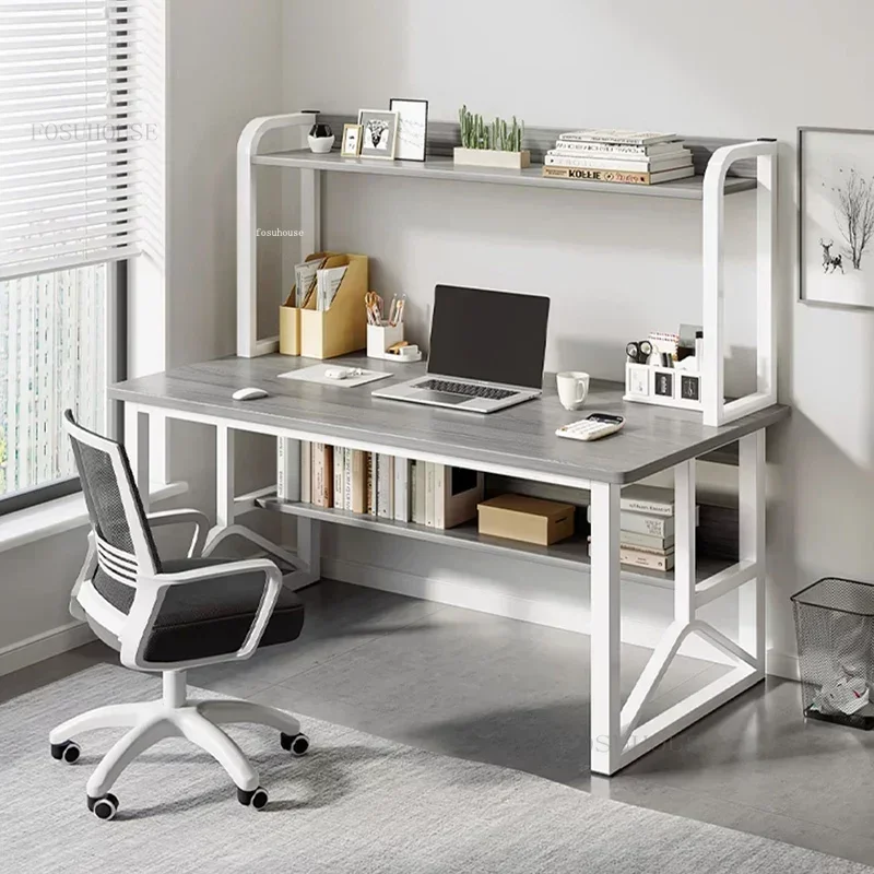 Modern Desktop Computer Desks Bedroom Student Study Table Office Furniture Simple Reading Table with Bookshelf Home Gamer Table