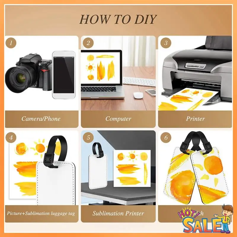 Sublimation Luggage Tags Travel ID Tags Heat Transfer Bag Tags Business ID Card Holder