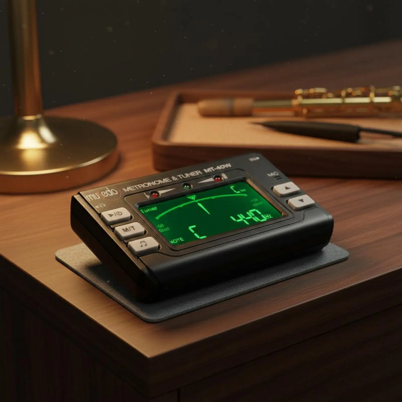 

Wind Instrument Tuner Metronome 2-in-1 Saxophone Tuner Lightweight Large LCD Display for Rehearsal