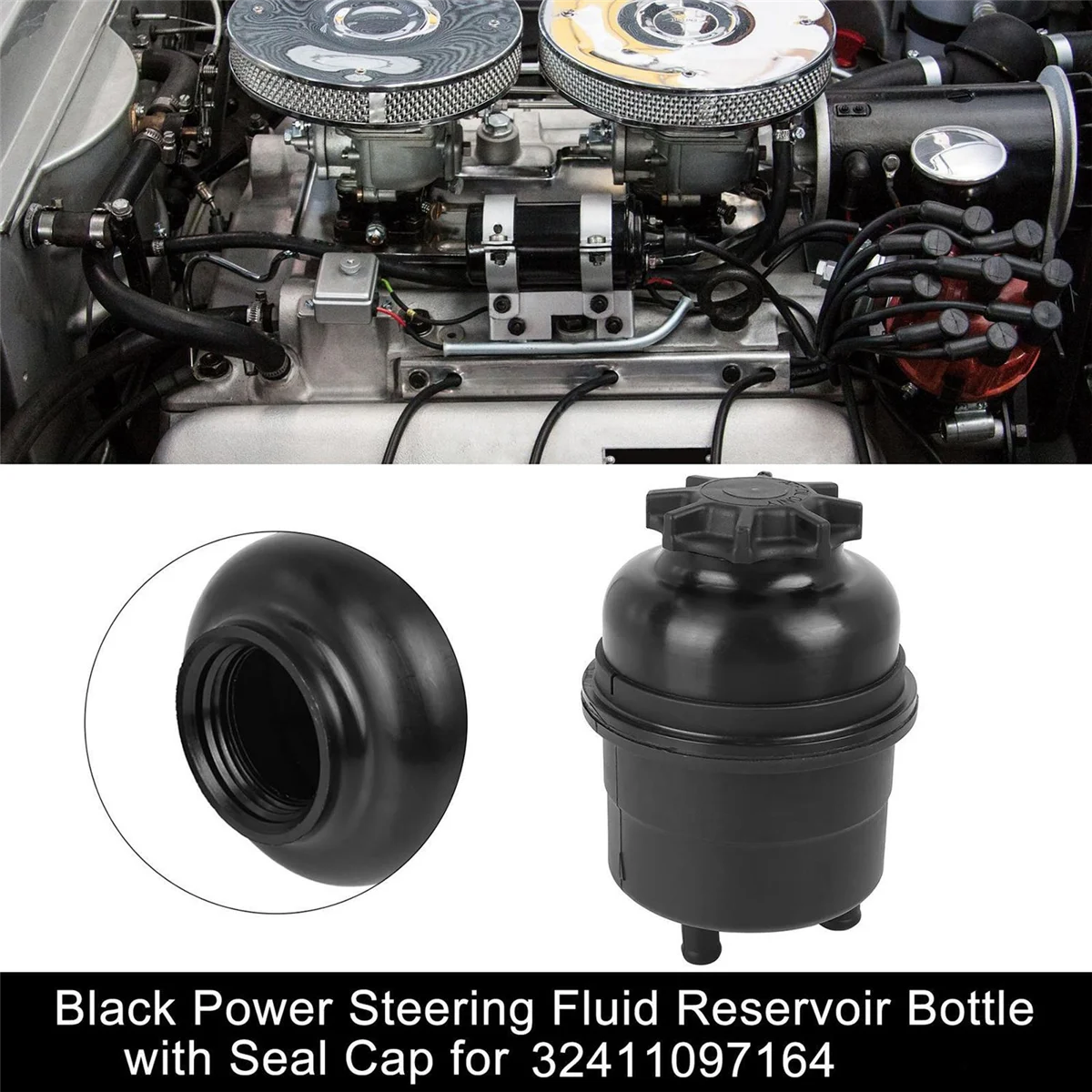 Power Steering Pump Reservoir Bottle W/ Cap 32416851217 / 32411097164 for Porsche BMW E36 E46 E39 E53 E60