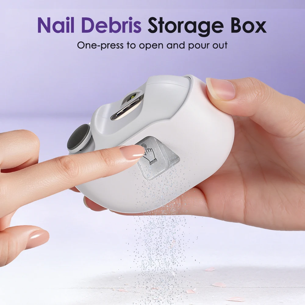 Electric Nail Clipper Automatic Nail Trimmer Grinder with Polishing LED Light Nails Cutter with UV Nail Lamp for Kids Adults - view 5