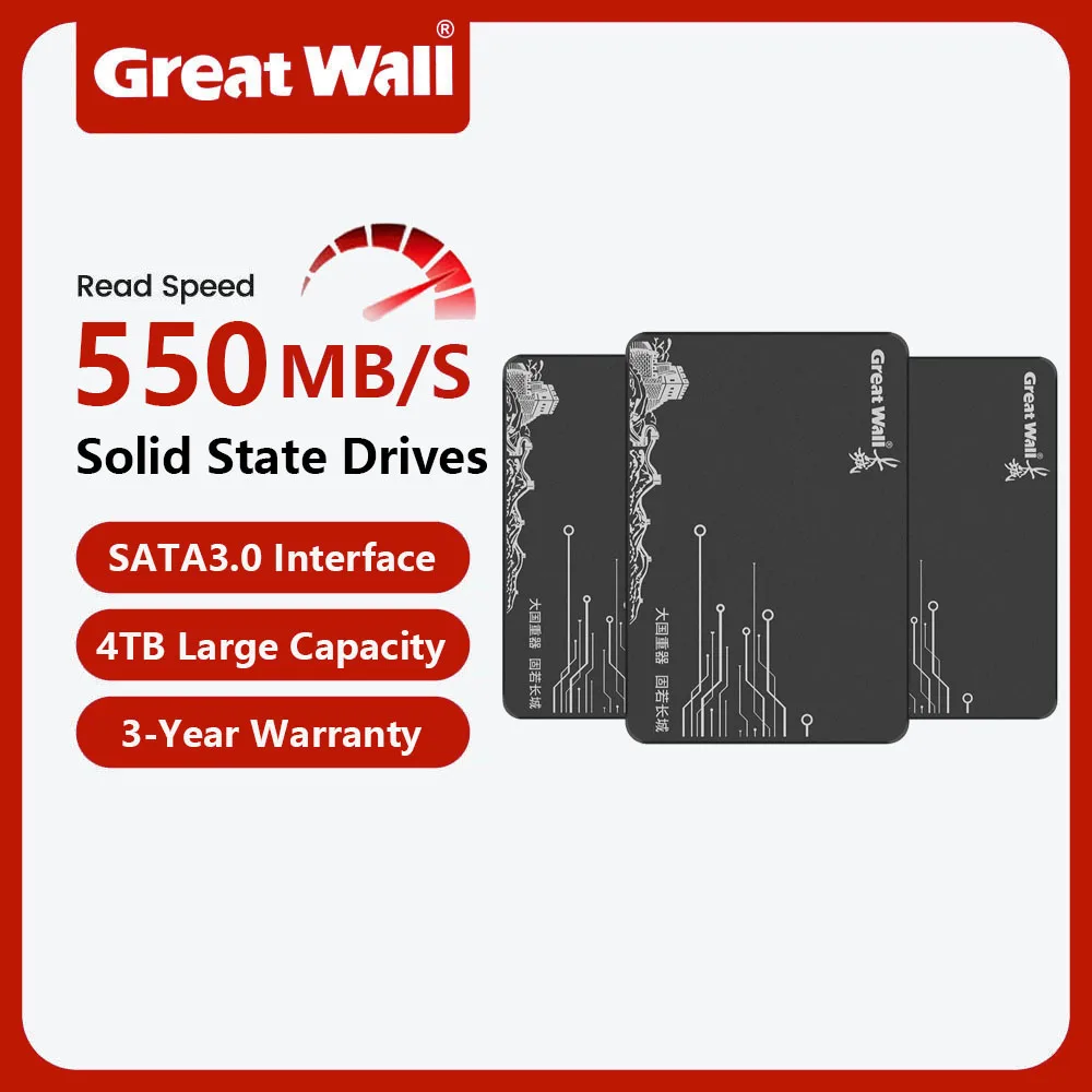 القرص الصلب Great Wall SSD HDD 2.5 القرص الصلب SSD 128GB 240GB 1TB 512GB 256GB 2TB HD SATA 4TB القرص الصلب الداخلي لأجهزة الكمبيوتر المحمول