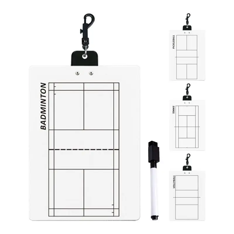 Volleyball Clipboard for Coaches Badminton White Board for Coaches Double-sided Ball Sports Demonstration Board Badminton