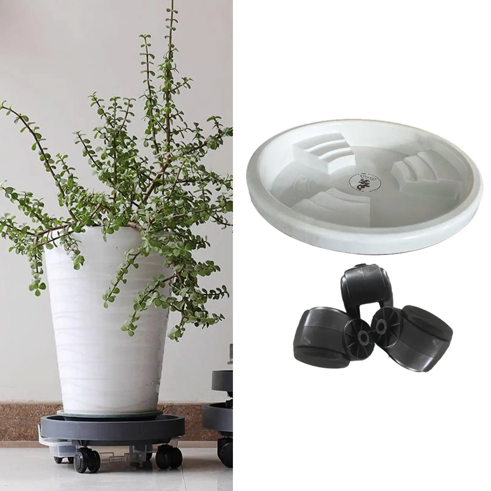

Garden Rolling Plant Stand with Wheels Round Pot Mover Rollers for Shop Home