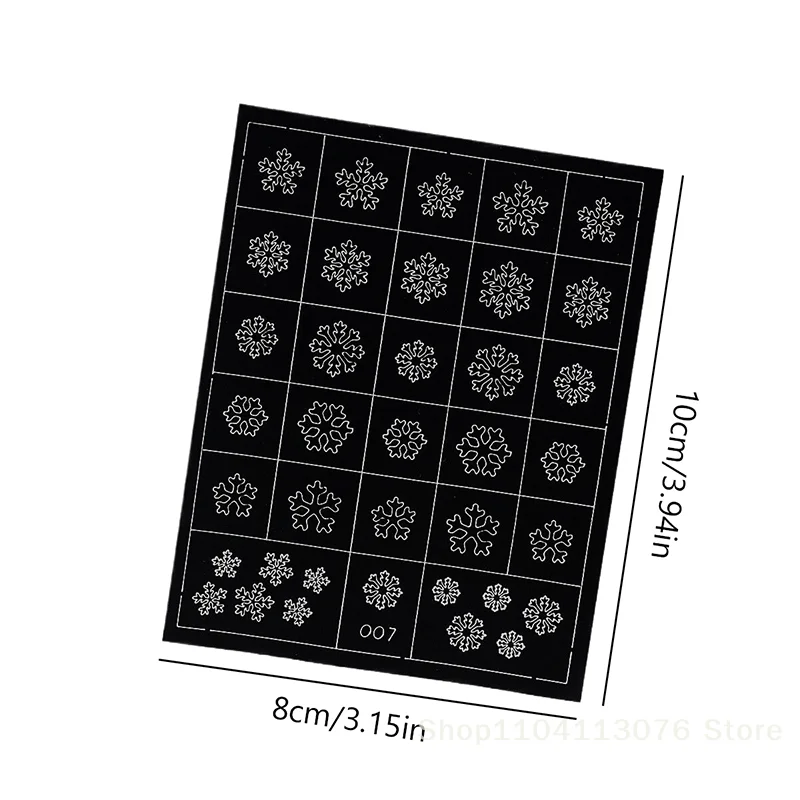 Airbrush Stencil For Nails Winter Snowflake Snow Tree Christmas Decors Hollow Nail Stickers Airbrush French Manicure Tips