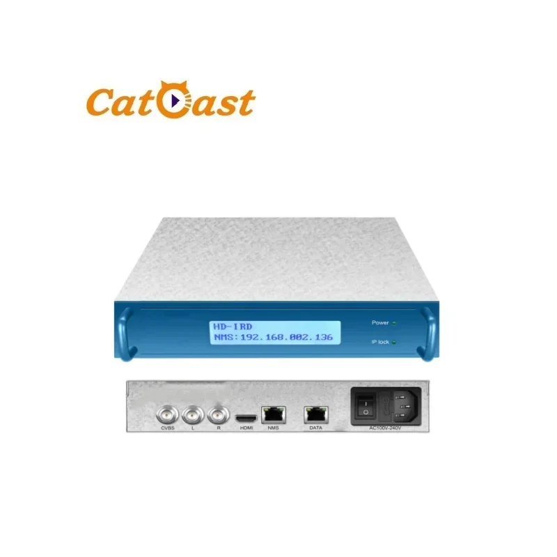جهاز فك ترميز IRD للشبكة 2025 مع وحدة فك ترميز SRT/HLS/HTTP/HTTPS/RTMP/UDP MEPG2 H.264 H.265 IP إلى HD MI/CVBS