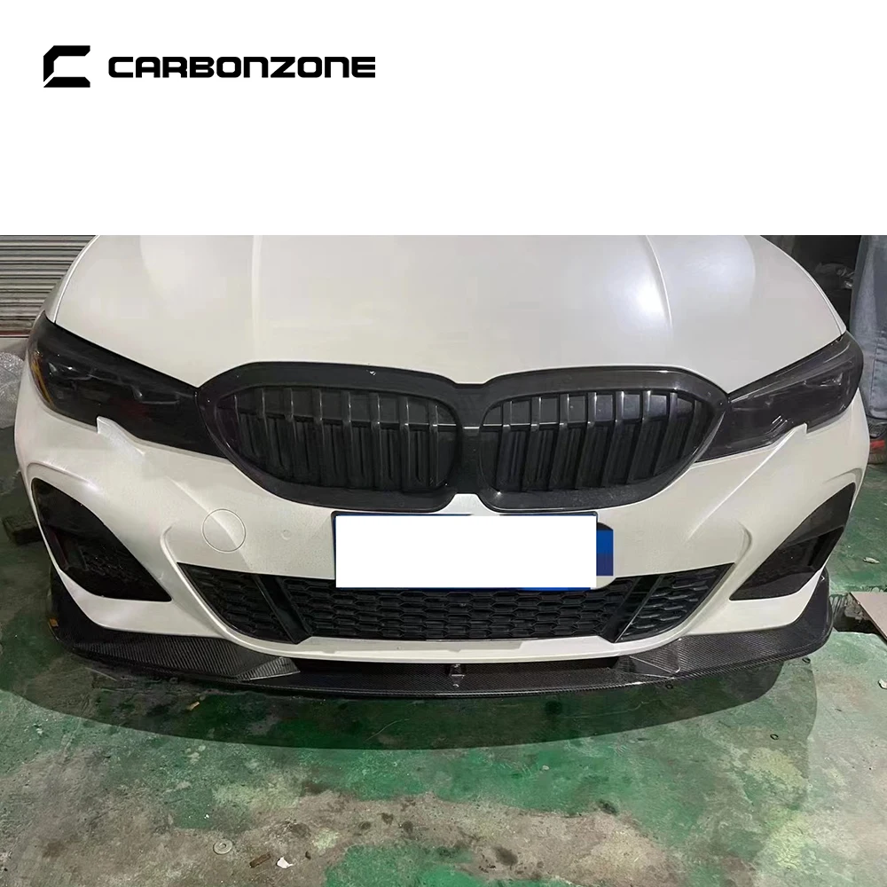 Car Front Bumper Lip Splitter for BMW G20 Carbon Fiber AC Style Spoiler Chin apron Black Cover Guard Body Kit Auto Accessories