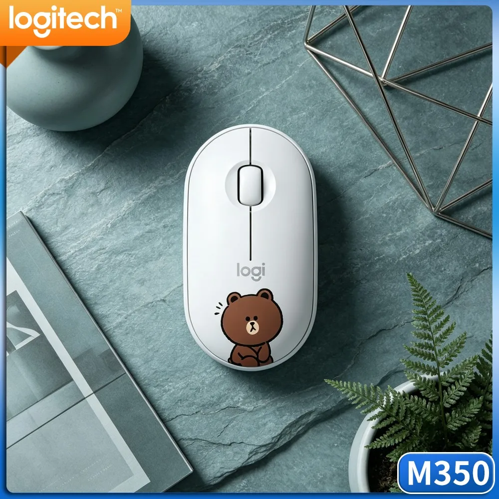 Long Battery Wireless Mouse Logitech M350 PEBBLE 2.4G Bluetooth Portable For Laptop Desktop Tablet Office