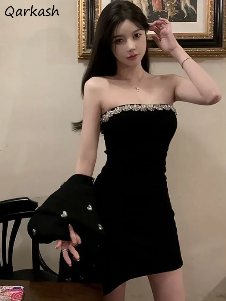 

Irregular Dress Women Strapless Mini Elegant Summer Backless Fashion Streetwear Party Aesthetic Female Casual Korean Style New