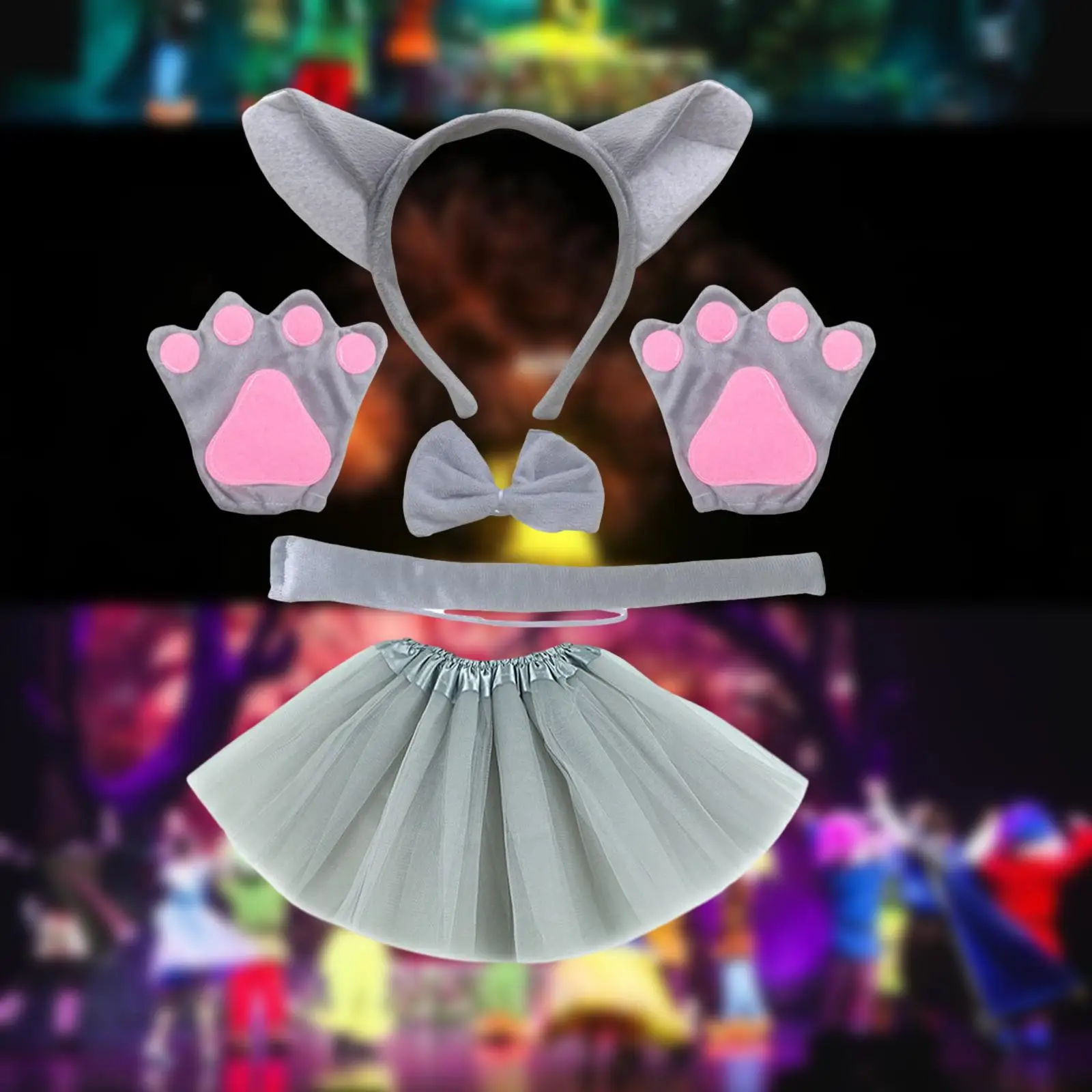 キッズウルフコスチューム動物ファンシーコスチュームキットパーティー用カーニバルパフォーマンス用スカート付き
