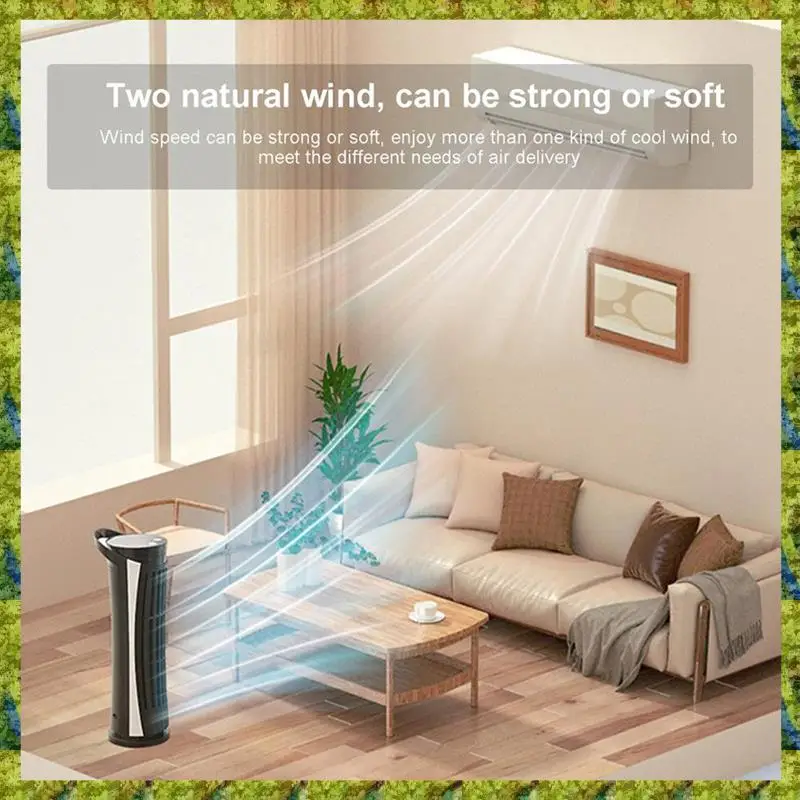 UISN Bedroom Desk Mini Tower Fan Table Cooling Fan 2-Speed Wind Speed Adjustment Electric Desk Fan