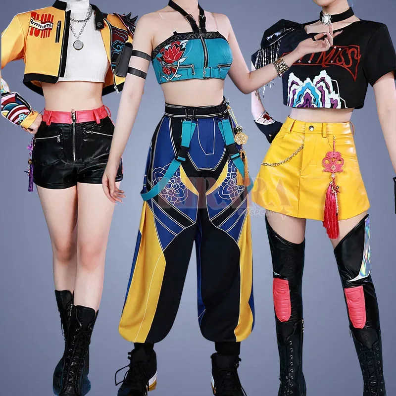 

Аниме Руми Зои Мира Косплей Костюм Парик Волосы Kpop Идол Охотники Демонов Косплей Женщины Сценическое Выступление Ролевые Игры Наряды на Хэллоуин